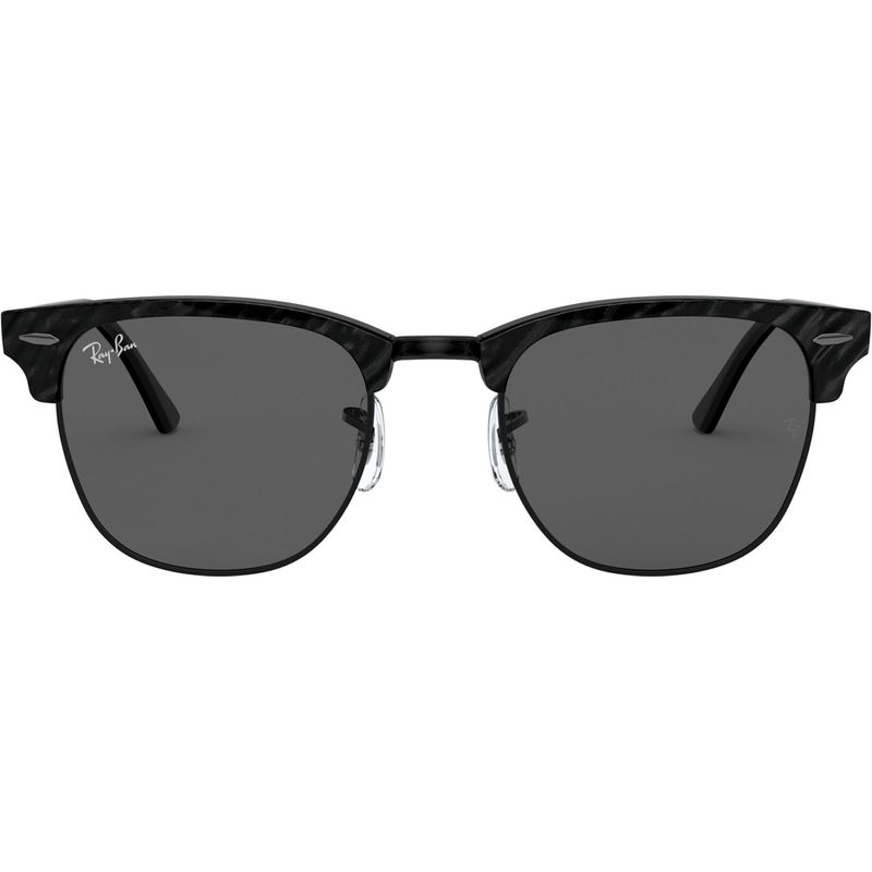 Clubmaster Classic RB3016 - Top Wrinkled Black on Black/Dark Grey Glass Lenses 51 Eye Size