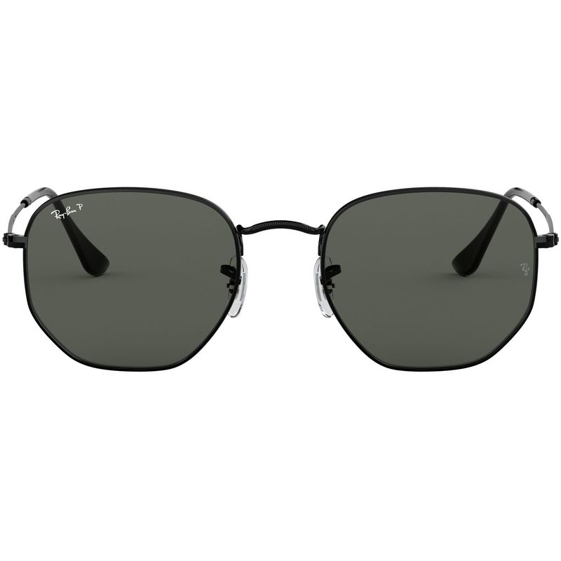 Hexagonal Flat RB3548N - Black/Grey Green Polarised Glass Lenses 51 Eye Size